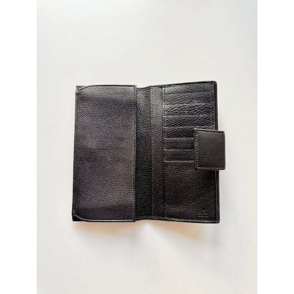 GUCCI 1953 Black Sueded Leather Striped Web Horsebit Continental Flap Wallet - Picture 13 of 16